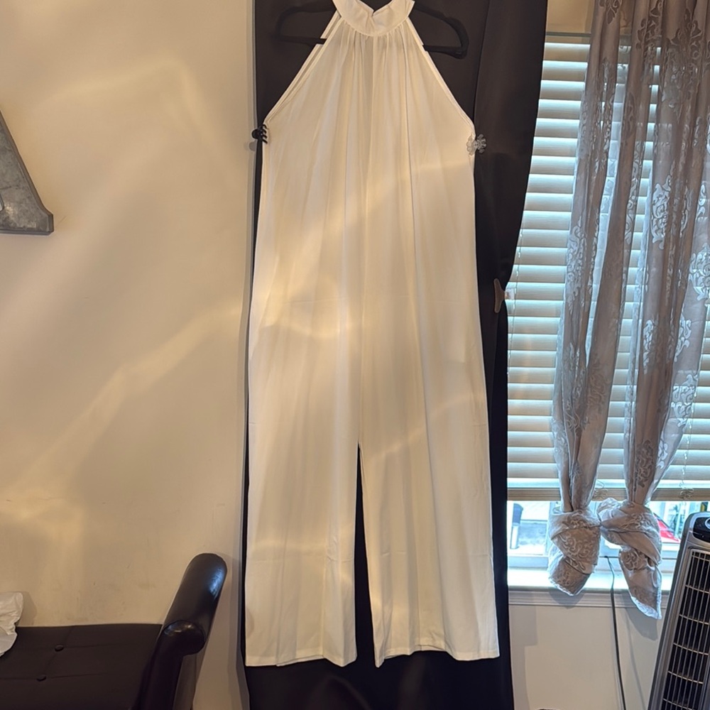 Elegant White Halter Jumpsuit